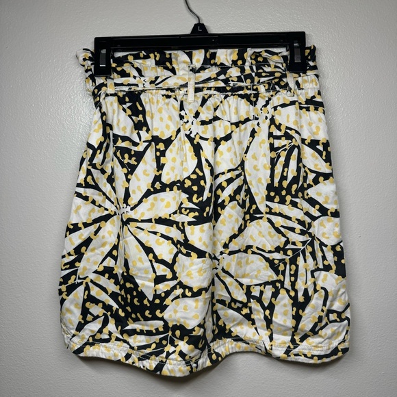 NICOLE MILLER Skirt Tie Belt Pockets Black Yellow Women’s Size Small - Picture 2 of 4